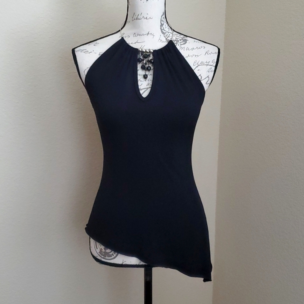 Necklace halter top. Black